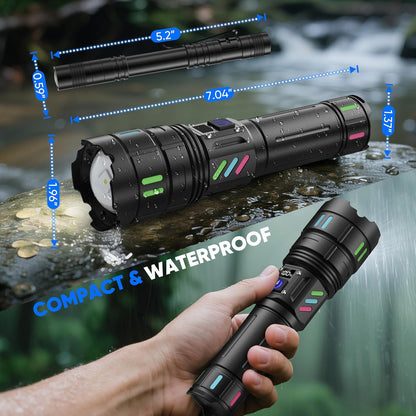 🔦⚡ SKYFIRE™  LINTERNA TELESCOPICA + PANTALLA DE CARGA 🔋| BATERÍA DE LITIO
